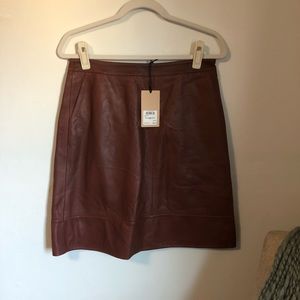 Halogen leather skirt